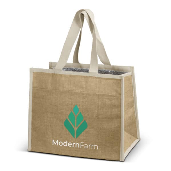 Branded Promotional Lumi Jute Cooler Bag