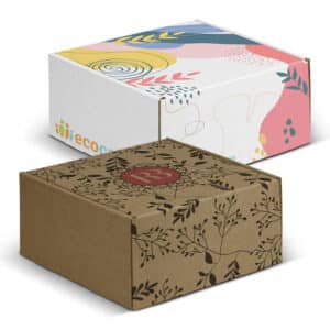 Branded Promotional Die Cut Box With Locking Lid - 167x167x83mm