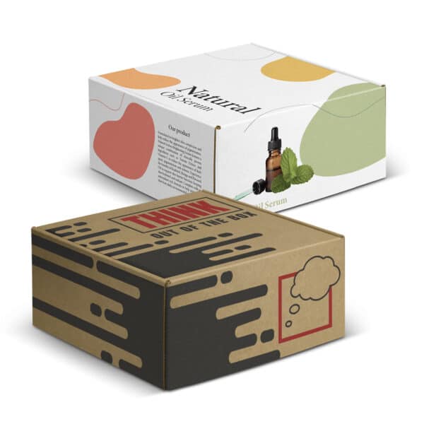 Branded Promotional Die Cut Box With Locking Lid - 225x225x113mm