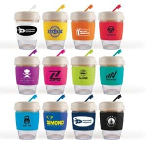 Branded Promotional Vienna Eco Coffee Cup / Silicone Band