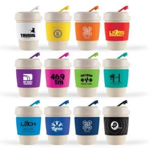 Branded Promotional Kick Eco Coffee Cup / Silicone Band