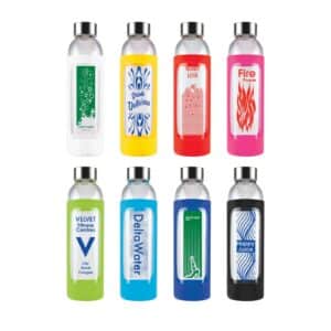 Branded Promotional Capri Glass Bottle / Silicone Sleeve