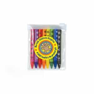 Branded Promotional Louvre Crayons In PVC Zipper Pouch