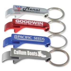 Branded Promotional Cheers Bottle Opener / Keytag