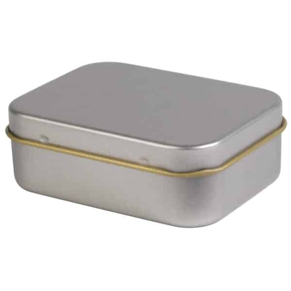 Branded Promotional Silver Rectangular Tin