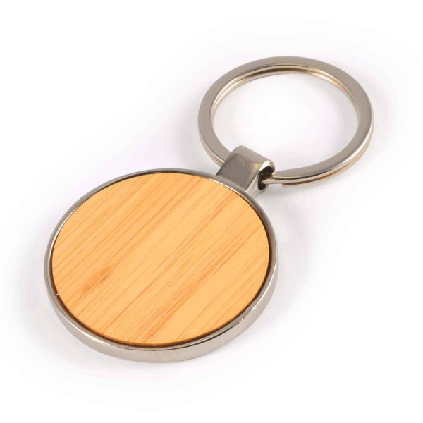 Circle Bamboo Zinc Keytag - Image 3