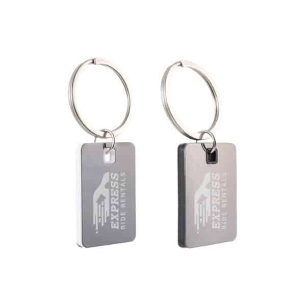 Branded Promotional Rectangle Stainless Steel Keytag