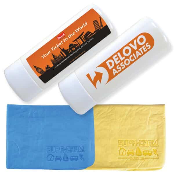 Branded Promotional Supa Cham Chamois In Tube