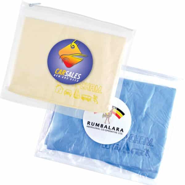 Branded Promotional Supa Cham Chamois In Pouch