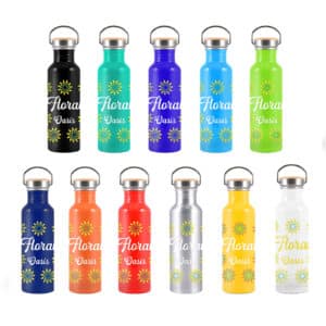 Branded Promotional Chat Recycled Aluminium Drink Bottle