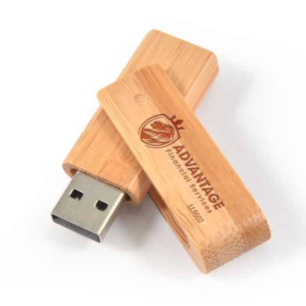 Branded Promotional Bamboo USB Flash Drive