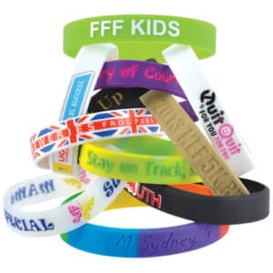 Branded Promotional 12mm Wide Silicone Wrist Band
