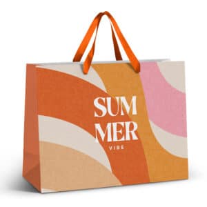 Branded Promotional Extra Large Ribbon Handle Paper Bag - Full Colour