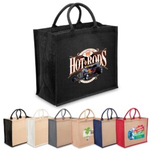 Branded Promotional Eco Jute Tote With Wide Gusset