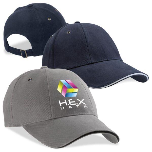 Branded Promotional Rotated Sandwich Peak Cap