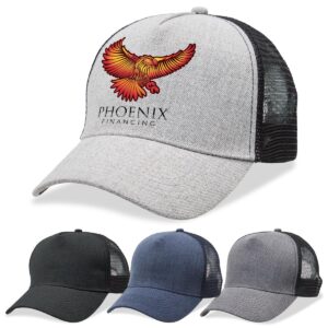 Branded Promotional Heathered Mesh Trucker