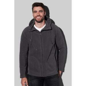 Branded Promotional Men's Active Hooded Fleece Jacket