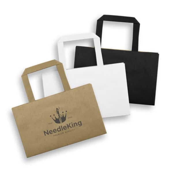 Branded Promotional Small Flat Handle Paper Bag Landscape