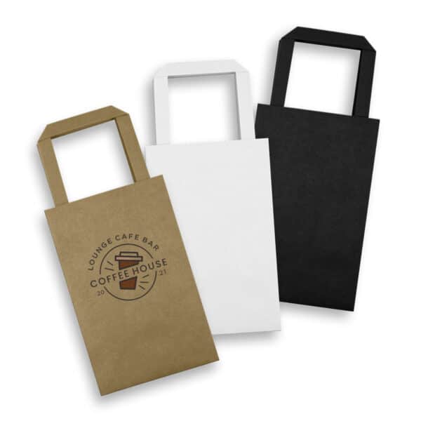 Branded Promotional Small Flat Handle Paper Bag Portrait