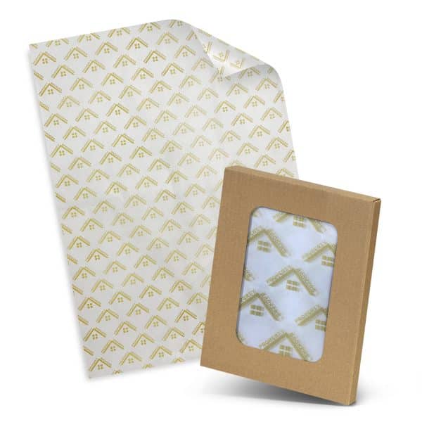 Branded Promotional Tissue Paper With Envelope - White