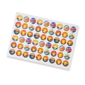 Branded Promotional Sticker Sheet 26mm Circle - Matte