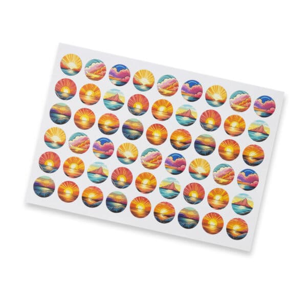 Branded Promotional Sticker Sheet 26mm Circle - Matte