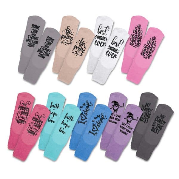 Branded Promotional Fluffy Grip Socks