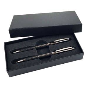 Branded Promotional FUSION Carbon Pen And Pencil Gift Set