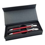 Branded Promotional AURA Metal Italy Prestige Pen Gift Set