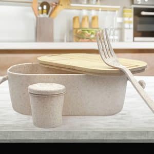 Branded Promotional Handy Man Bamboo Lunch Box