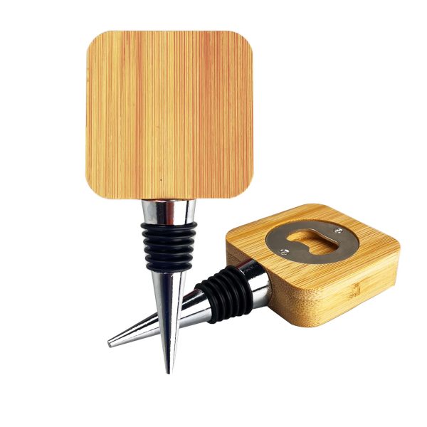 Bamboo Wine Stopper Opener - Image 3