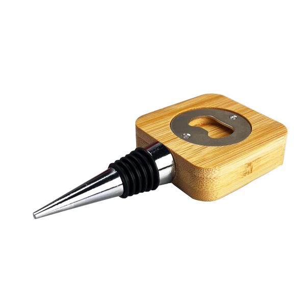 Bamboo Wine Stopper Opener - Image 4