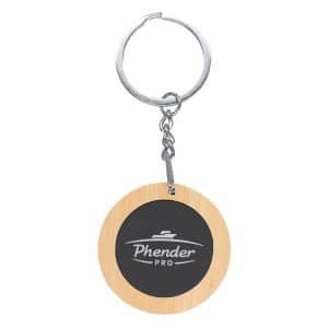 Branded Promotional Mirage Round Bamboo Keyring