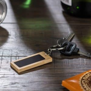 Branded Promotional Mirage Rectangular Bamboo Keyring