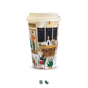 Branded Promotional Compostable Paper Coffee Cup - 350ml