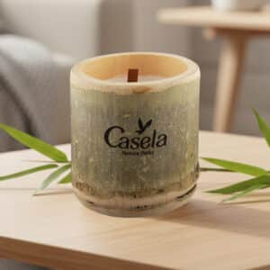 Branded Promotional Bamboo Candle