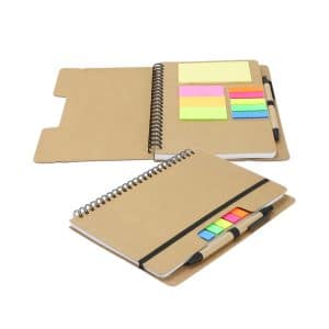 Branded Promotional Kraft Notebook With Notes And Flags