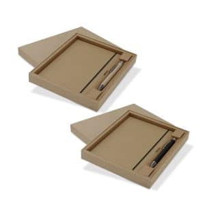 Branded Promotional Kraft Notebook And Pen Gift Set
