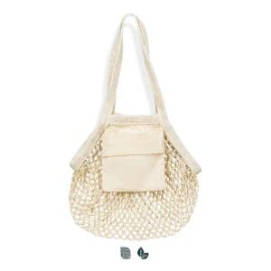 Branded Promotional Cotton Mesh Foldaway Tote Bag - Small