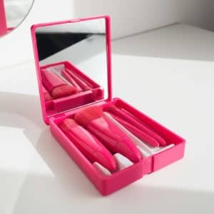 Branded Promotional 5 Brushes With A Plastic Mirror Box