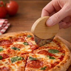 Branded Promotional Bamboo Pizza Cutter