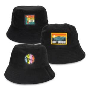 Branded Promotional Terry Towelling Bucket Hat With Full Colour Patch