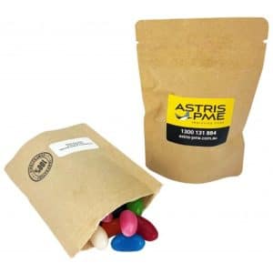Branded Promotional Compostable Bag with AUSSIE Jelly Beans 50g