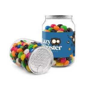 Branded Promotional Assorted Jelly Beans In Clear Can 210g
