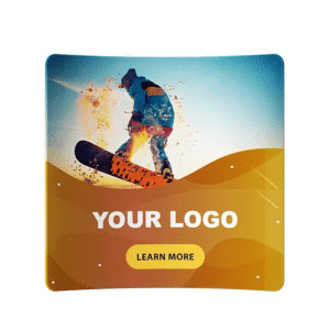 Branded Promotional C-Shaped Fabric Tube Display